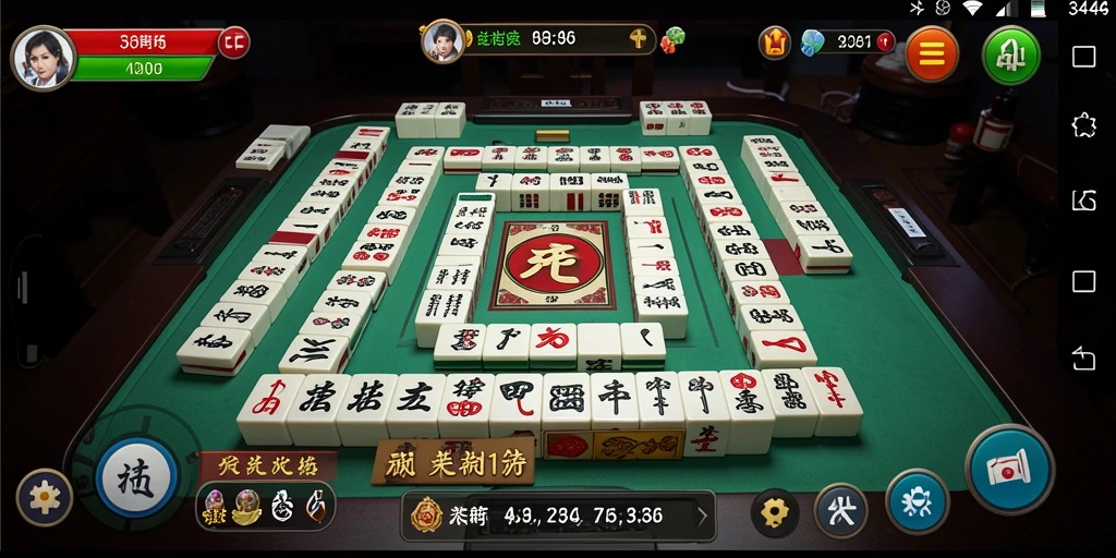 Tampilan gameplay Mahjong yang menarik dengan desain ubin berwarna.
