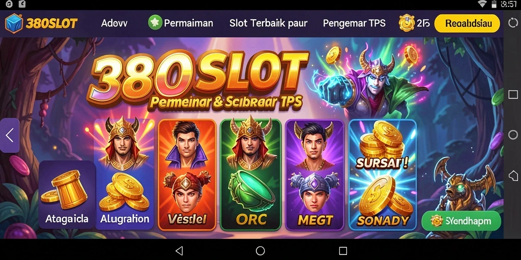 Screenshot gameplay utama 380SLOT menampilkan mesin slot yang menarik.