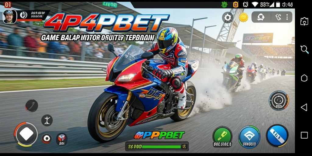Tangkapan layar 4P4PBET menampilkan aksi balap motor yang mendebarkan.