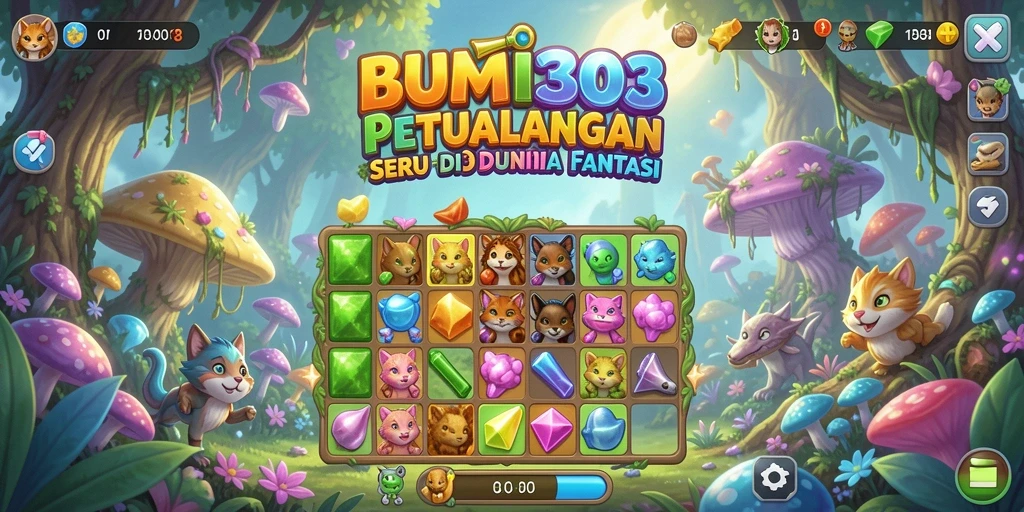 Tampilan penuh aksi saat mencocokkan item di BUMI303.