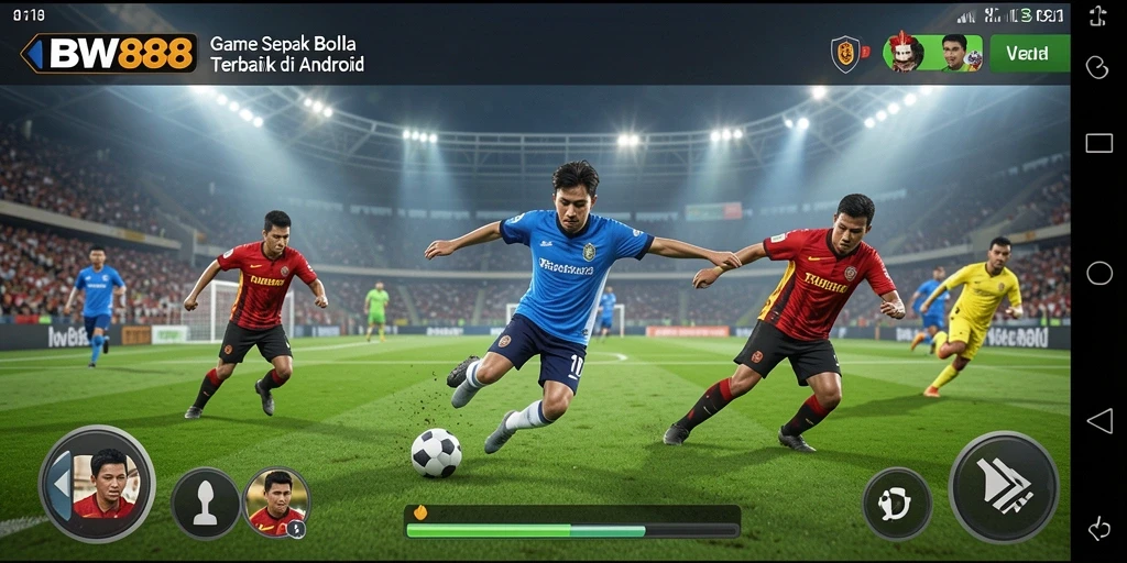 Gameplay BW888 yang seru dengan aksi sepak bola mendebarkan.