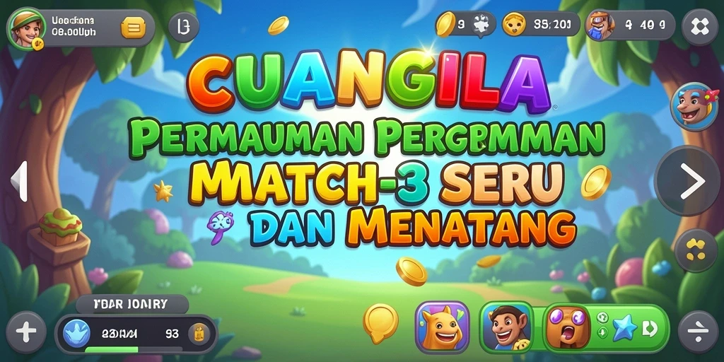 Screenshot CUANGILA menampilkan keseruan gameplay Match-3 yang menarik.