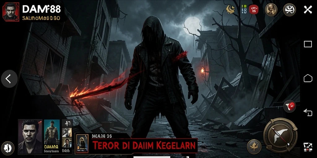 Tangkapan layar gameplay <strong>DAM88</strong> menunjukkan suasana Horror yang mencekam.