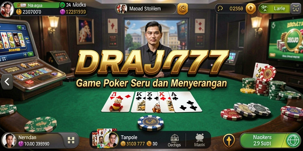 Tampilan seru dari gameplay DRAJA777 yang penuh strategi poker.