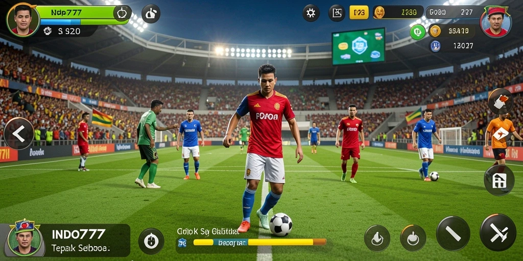 Tampilan gameplay menegangkan dari game sepak bola INDO777.