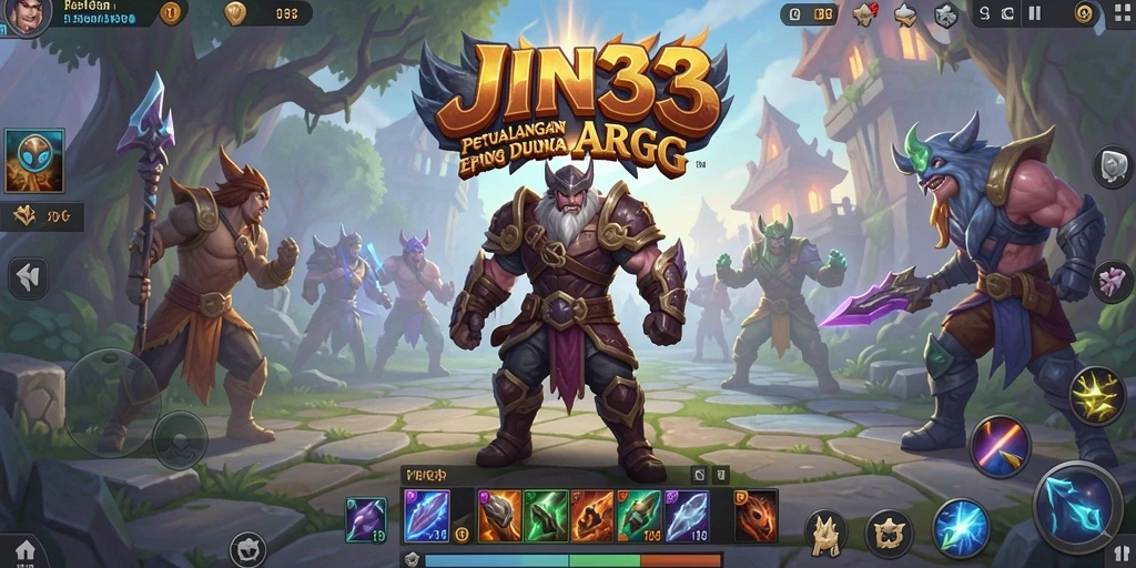 Gameplay JIN33 menampilkan pertarungan seru dan dunia yang luas.
