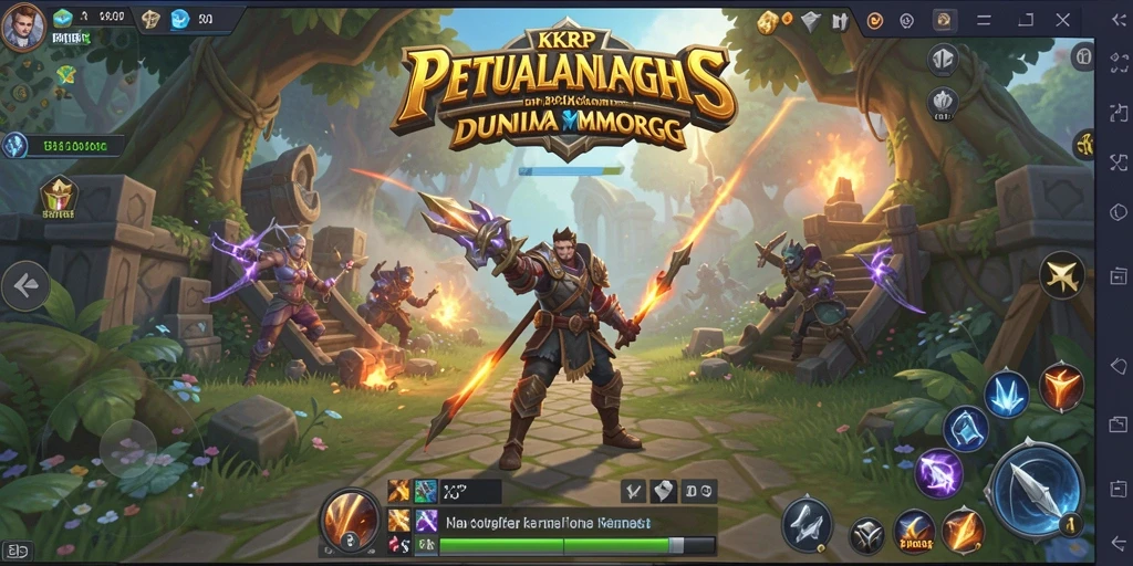 Screenshot gameplay KKRP menampilkan pertempuran epik dalam dunia MMORPG.