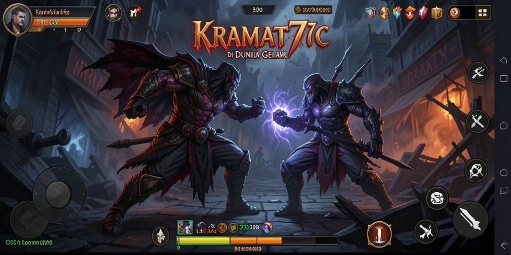 Gameplay KRAMAT77 menampilkan pertarungan yang mendebarkan dan karakter yang unik.