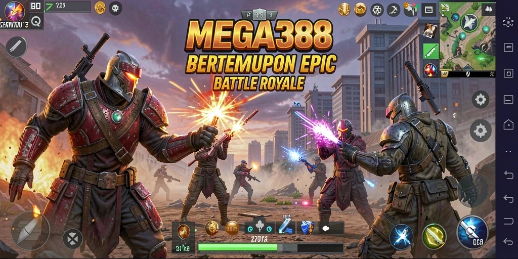 Gameplay intens Battle Royale yang mendebarkan.
