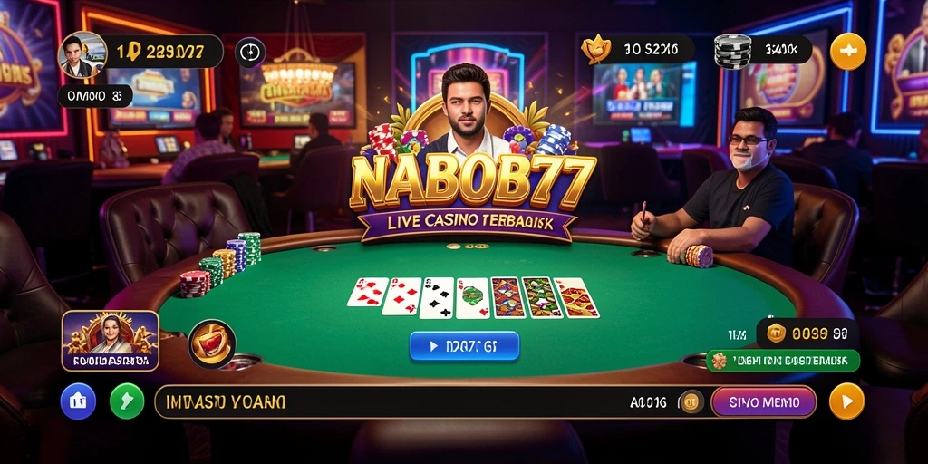 Tampilan gameplay Live Casino yang mendebarkan di NABOB77.
