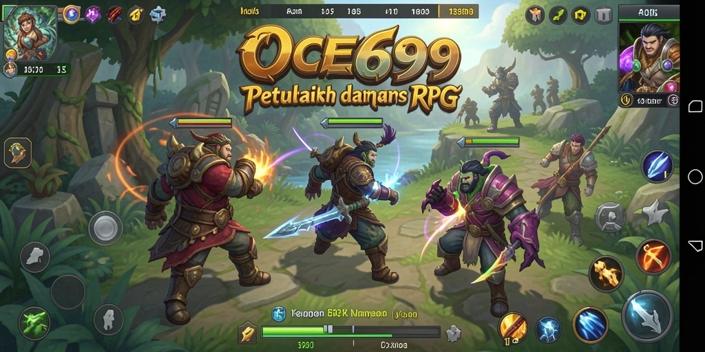 Tangkapan layar gameplay OCE69 menampilkan pertempuran seru dalam dunia RPG.