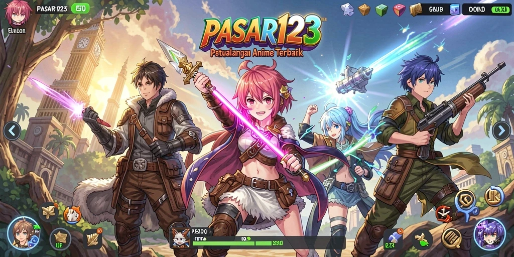 Tampilan gameplay yang seru dan penuh warna dari PASAR123.