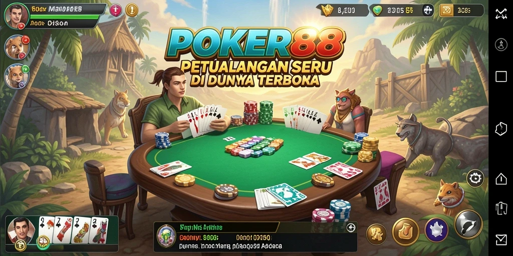 Tampilan gameplay POKER88 di dunia terbuka yang luas.