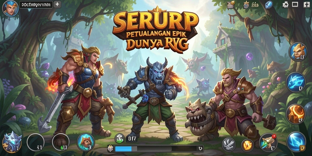 Tangkapan layar permainan SERURP dengan aksi RPG yang mendebarkan.