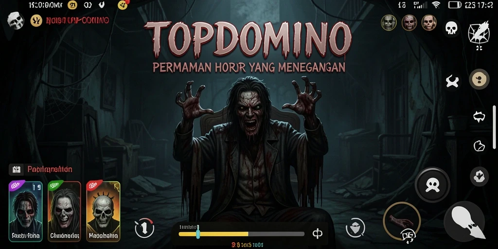 Screenshot gameplay <strong>TOPDOMINO</strong> menggambarkan keseraman yang mencekam.