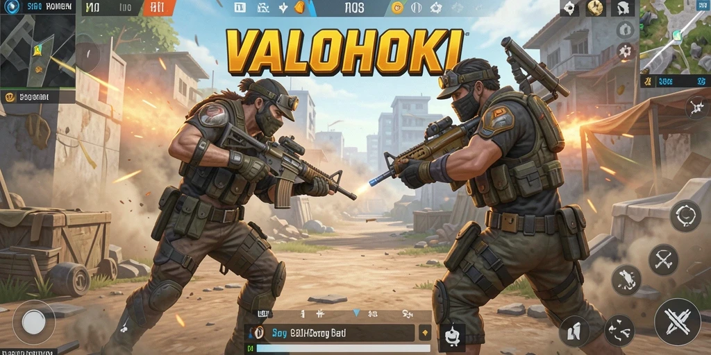 Menampilkan aksi mendebarkan dalam gameplay Battle Royale.